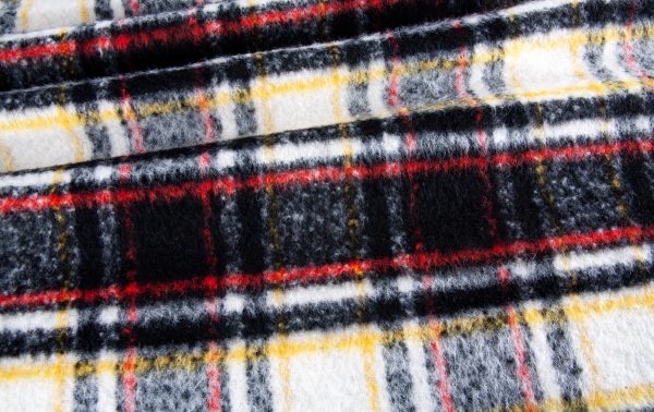 Large Brushed Tartan Wool Mix - Red and Yellow