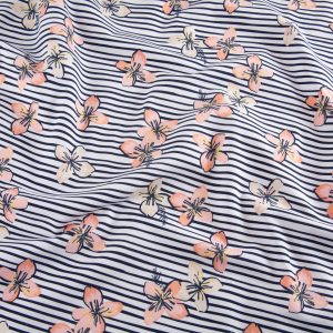 Cotton Mix Jersey - Stripe Floral