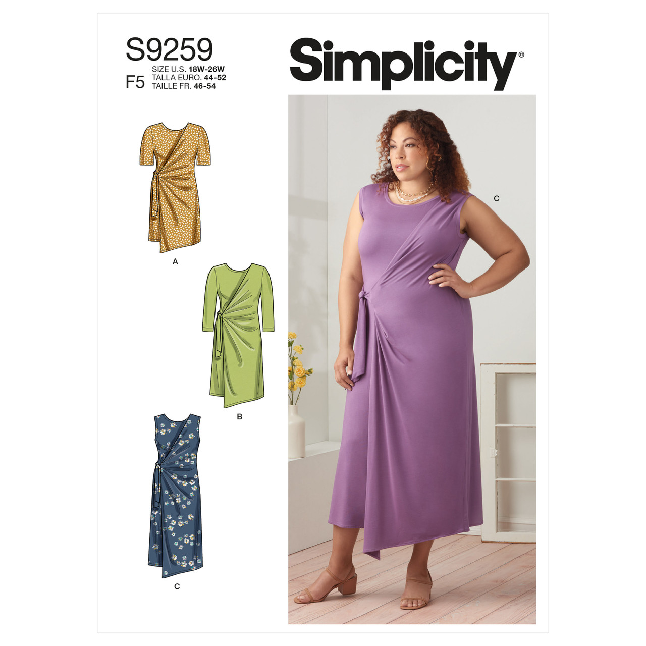 Simplicity Sewing Pattern S9259 Plus Size Women's Knit Dresses & Tunic  26W-34W – Debbie Shore Sewing