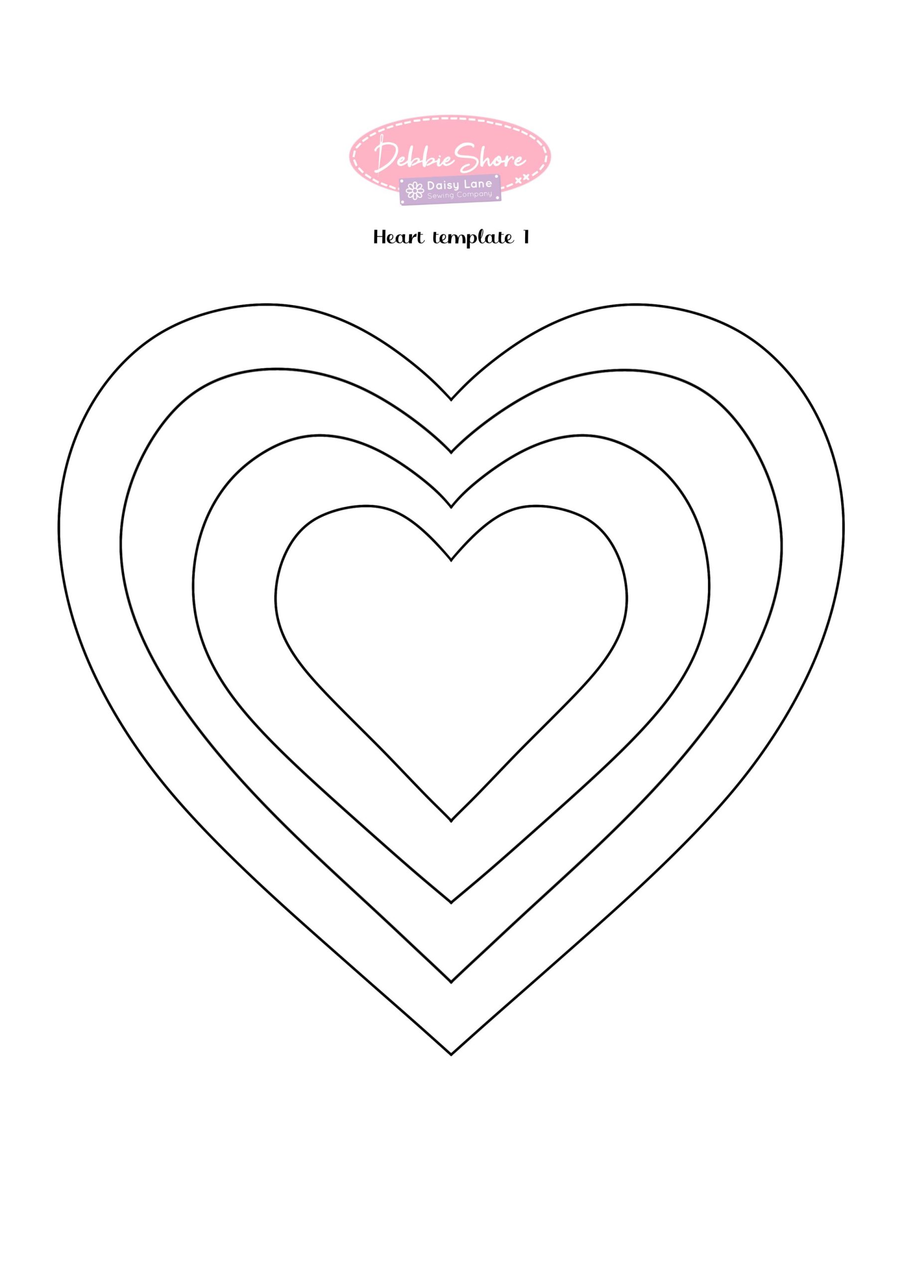 FREE Heart Shape Template Download 2 Styles Debbie Shore Sewing