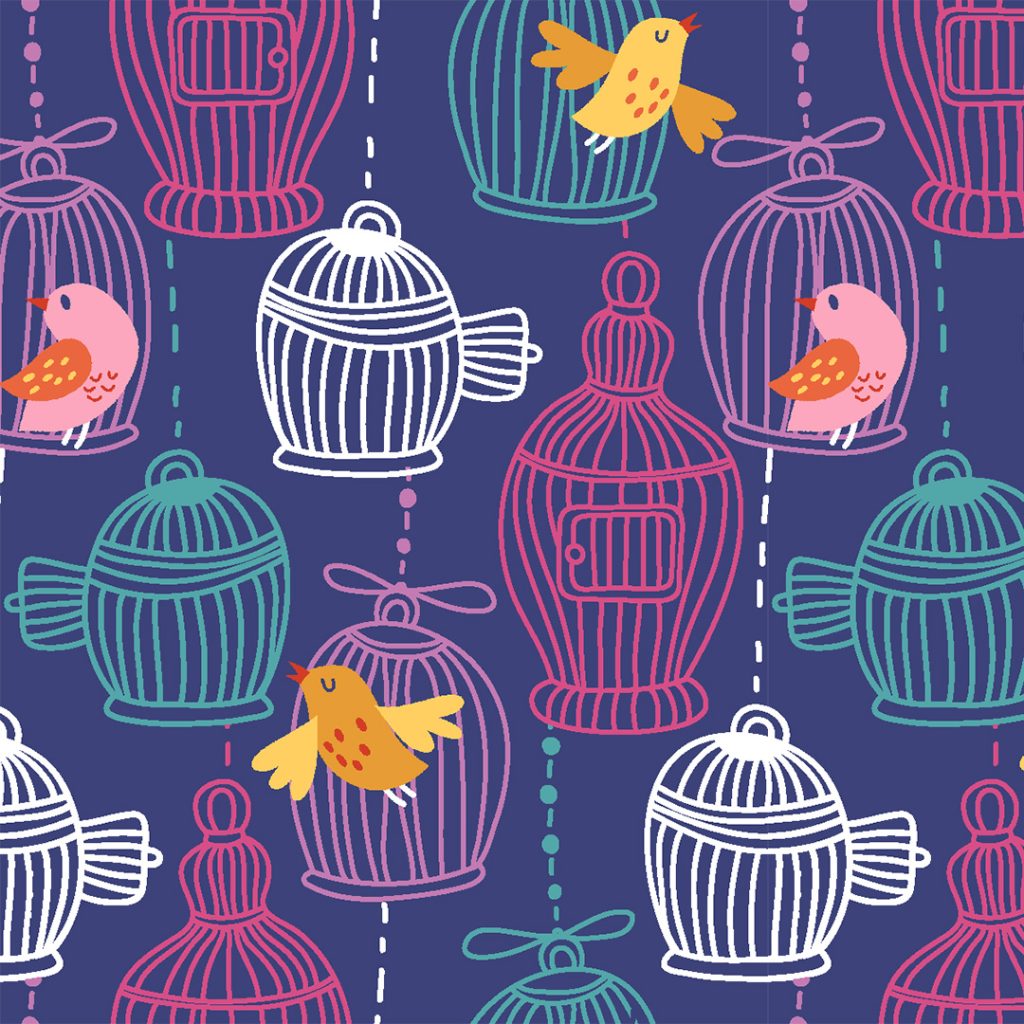 Fabric Editions Bright Blooms - Bird Cages – Debbie Shore Sewing