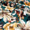 Renaissance Large Floral Stretch Sateen - Teal