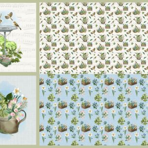Spring Garden Panel - Blue - One Only!