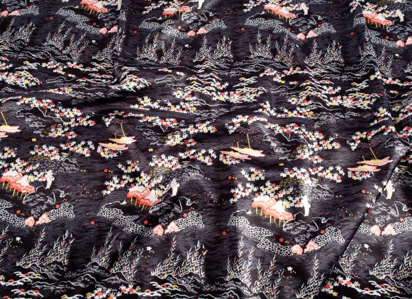 V&A Serenity in Japan Faux Silk - Rolling Hills Black - Image 2