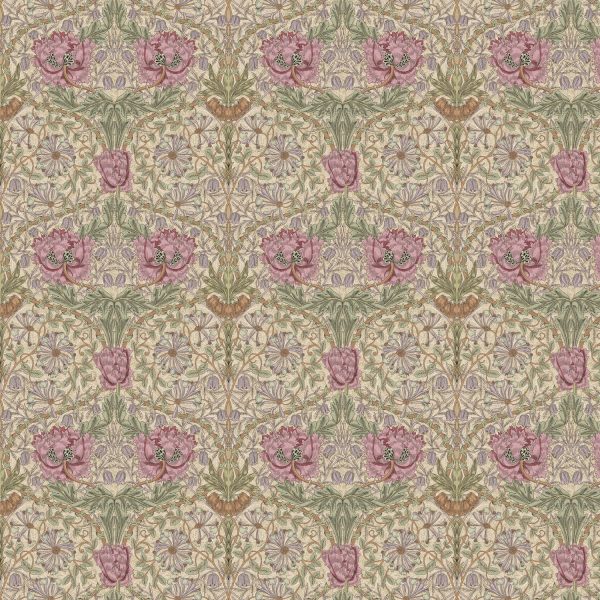 Waterproof Teflon Coated Panama Cotton - William Morris Honeysuckle Rose