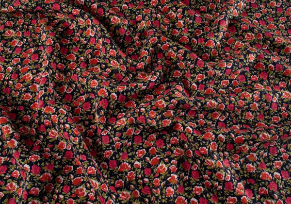 Rose Bud Viscose - Black