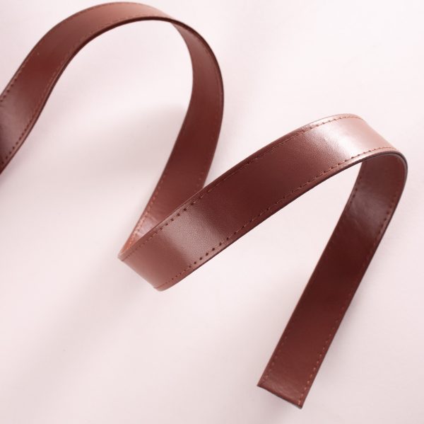 25mm Faux Leather Webbing - Chocolate