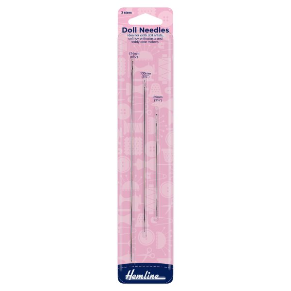 Hemline Hand Sewing Doll Needles - 3 Pack