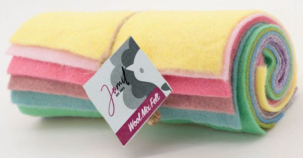 6″ Wool Mix Felt Mini Roll - Pastel 10 Pieces