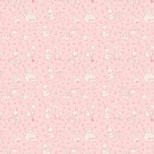 Poppie Cotton - Home Sweet Home Chore Time Pink