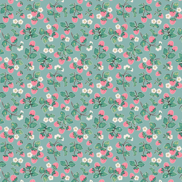 Poppie Cotton - Home Sweet Home Strawberry Cake Blue