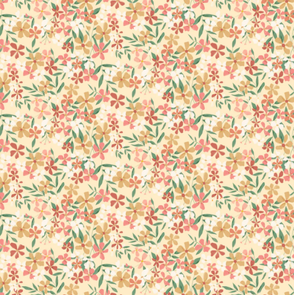 Poppie Cotton Painted Blossoms Yellow