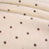Flower Embroidery Teddy Fleece - Cream