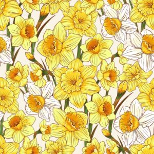 Flower Market - Daffodils on Beige
