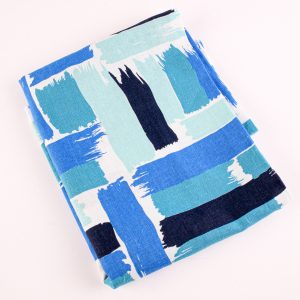 Blue Abstract Linen Look Fabric - 60cm piece