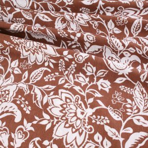 Deadstock Dressmaking Fabric - Bohemian Floral on Light Brown Viscose