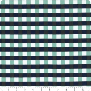 Riley Blake's Flower Farm - Teal/Navy Gingham Check